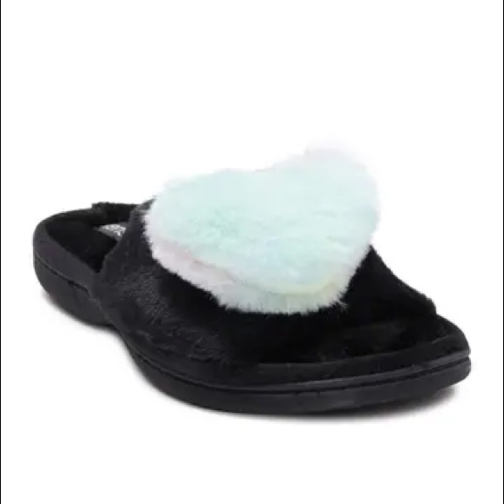 Heart Faux Fur Slide Slipper